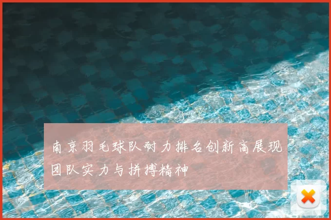 南京羽毛球队耐力排名创新高展现团队实力与拼搏精神