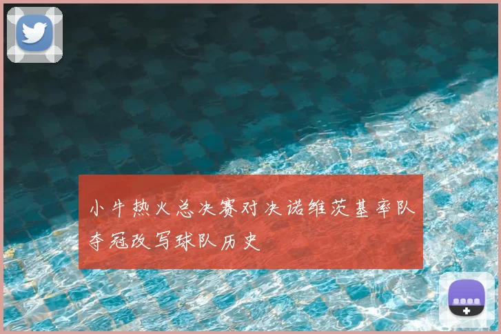 小牛热火总决赛对决诺维茨基率队夺冠改写球队历史